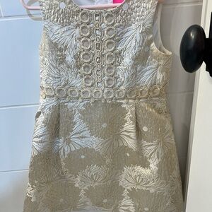 Lilly Pulitzer Ivory and Gold Kids Dress